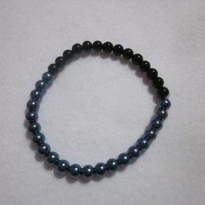 Teal and Black Stretch Bracelet.